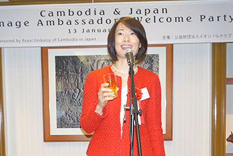 在日本カンボジア王国大使館に駆けつけ挨拶される丸川環境大臣